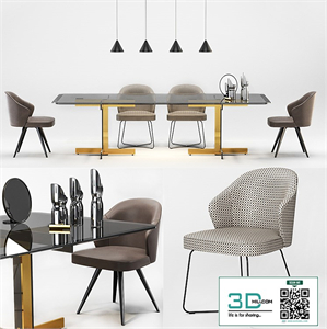 Minotti Catlin Dining Table Leslie Dining Chairs